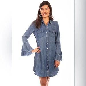 Scully Western Yoke Snap Shirt Dress - Picture 1 of 8