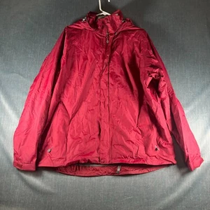 LL Bean Mens Windbreaker Jacket Red Long Sleeve Full Zip Hooded Size XL Nylon - Picture 1 of 12