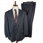 VTG Brooks Brothers 2 Pc Wool Suit Gray Pin Stripe 48L 40X28.5 Pant USA Union