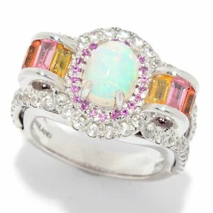Meher's Jewelry 925 Sterling Silver Ethiopian Opal & Multi Gem Ring $ 251 - Picture 1 of 5