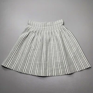 Club Monaco Womens Pleated Gray & White Print Sweater Mini Skater Skirt Size S - Picture 1 of 7