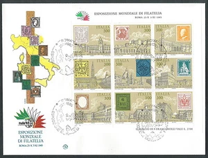 1985 ITALIA FDC FILAGRANO FOGLIETTO ANTICHI STATI NO TIMBRO ARRIVO - BF-8 - Picture 1 of 1