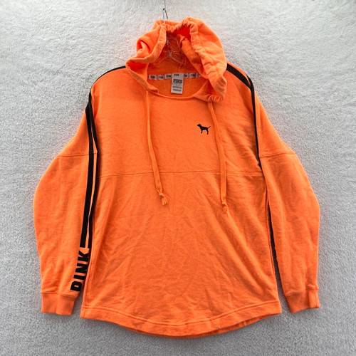 UNDERCOVER Felpa con cappuccio Victoria's Secret donna piccola pullover arancione manica lunga logo top