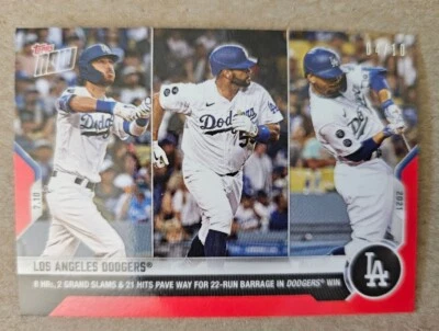 2021 TOPPS NOW 488 Dodgers 8 HRs 2 Grand Slams Red /10 Bellinger Pujols  Betts - Image 1 of 2