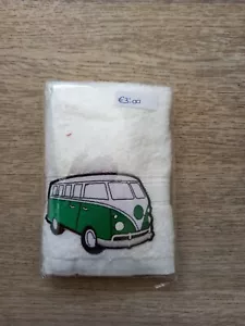 Campervan Motif Face wash Cloth Flannel DARK GREEN LARGE Motif - Picture 1 of 2