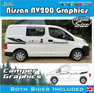 Nissan NV200 E autocaravana cámper rayas laterales calcomanías pegatinas furgoneta gráficos 029 - Imagen 1 de 5