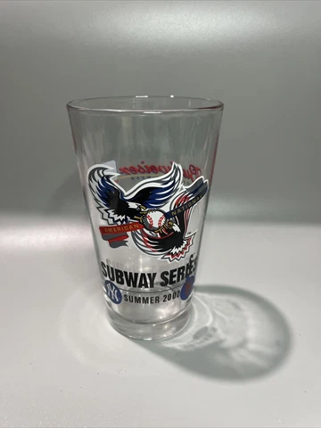Yankees & Mets  Subway Series Summer of 2002 Budweiser Beer Glass Cover
