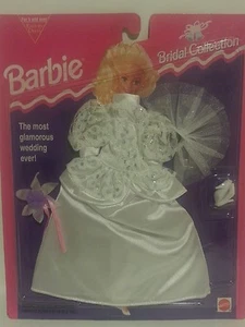 NEW! 1994 Barbie Bridal Collection 65292 Lacy Dress Purple Bouquet & White Heels - Picture 1 of 3