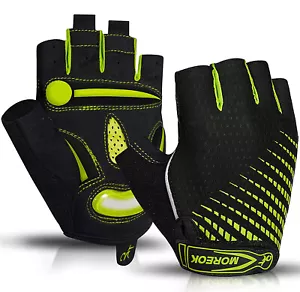 Half Finger Bike Gloves 5MM Liquid Gel Pads Shock-Absorbing Mountain Bike Gloves - Picture 1 of 18