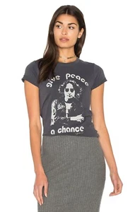 JUNK FOOD John Lennon "Give Peace a Chance" Black Crew Neck T-Shirt, Size L - Picture 1 of 13