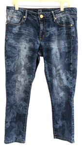 Mossimo Jeans Women's Size 10 Blue Skinny Crop Floral Print Comfort Casual Denim - Picture 1 of 8