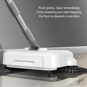Hand Push Sweeper 2 in 1 Wet Dry Use 360 Degree Rotating Quiet Manual Sweeping - Picture 1 of 12