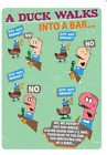 Funny Birthday Card - A Duck Walks Into A Bar - Greetings Card For Any Occasion