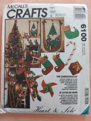 McCall's 6100 Christmas Elf, Stockings, Wall Hanging & Ornaments Pattern - Image 1 of 2