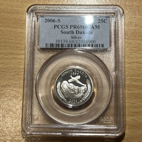 PR69 DCAM 2006-S SILVER South Dakota Statehood Quarter PCGS SD 25c FREE SHIPPING Cover