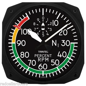 New Trintec 10" Percent RPM Style Aviation Instrument style Clock 3067-10 - Imagen 1 de 2