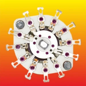 2 POLE 2 to 5 POSITIONS LOT OF 1 RUSSIAN NON-SHORTING CERAMIC ROTARY SWITCH PGK - Picture 1 of 8