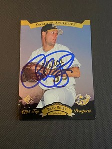 Brad Rigby Signed 1995 UD SP Top Prospects Card Auto Athletics A's Autograph COA