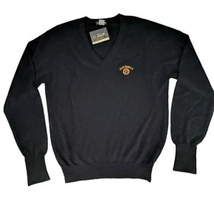 New Wilson Staff Jack Daniels Sweater Medium Old No 7 Mens V Black Golf USA - Picture 1 of 11