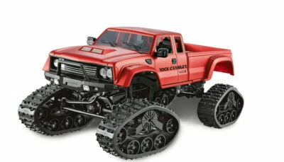 AMEWI 22393 Pickup Truck mit Rädern & Ketten 4WD 1:16 rot blau - Bild 1 von 4