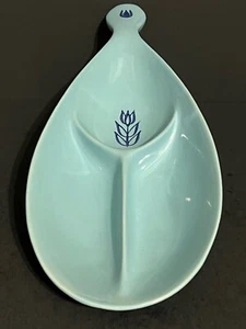 Vintage Cronin türkis Tulpe Keramik Träne geteilt Servierschale Made in USA - Bild 1 von 5