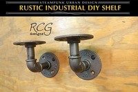 Set Of 3 Gray Steel L Brackets For 2x4 DIY Pipes Industrial Farmhouse Shelf