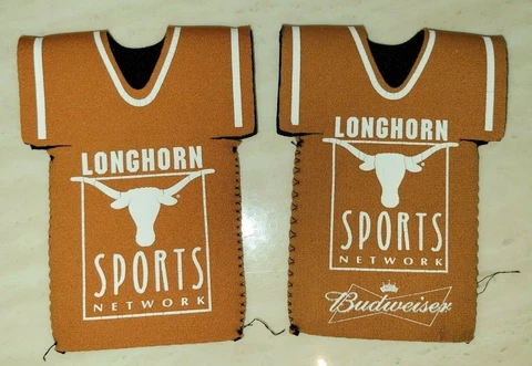 Lot of 2 Texas Longhorns 2006 Bottle Jersey Coozie Koozie Cooler Hook 'em Horns Cover