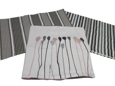3 IKEA MIX & MATCH Floral Striped Cotton Decor Pillow Sham Cover EARTH COLORS - Image 1 of 4