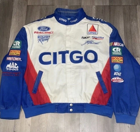 ROUSH NASCAR Racing Race Jacket Mens Size Large Citgo Jeff Burton #99 Cover