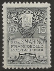 San Marino 1907 Sg 54 15C Slate Mm Cat £30