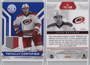 2013-14 Totally Certified Materials Blue Prime /50 Zach Boychuk #TC-ZB
