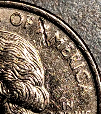 1999 P New Jersey Quarter Error Strike Through (A) wire? and minor off strike  - Image 1 of 3