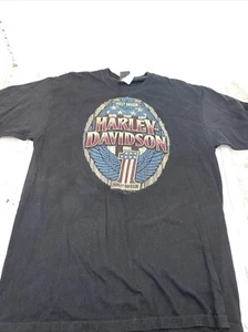T-Shirt Harley Davidson Meridian, MS schwarz Größe Large ab 2010 Chunky River Vintage - Bild 1 von 7