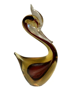 Estatuilla de cisne de cristal vintage de Murano cristal marrón altura 21 cm - Imagen 1 de 7