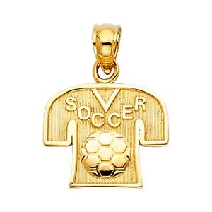 14K Yellow Gold Soccer Jersey Pendant