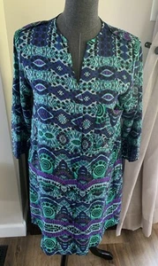 Maeve Anthropologie Etuikleid Tunika grün blau lila XS trägt größer - Bild 1 von 8