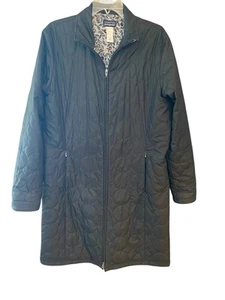 Patagonia Gr. XL schwarz lang Winter gesteppt Tasche Front Reißverschluss Mantel Jacke - Bild 1 von 8