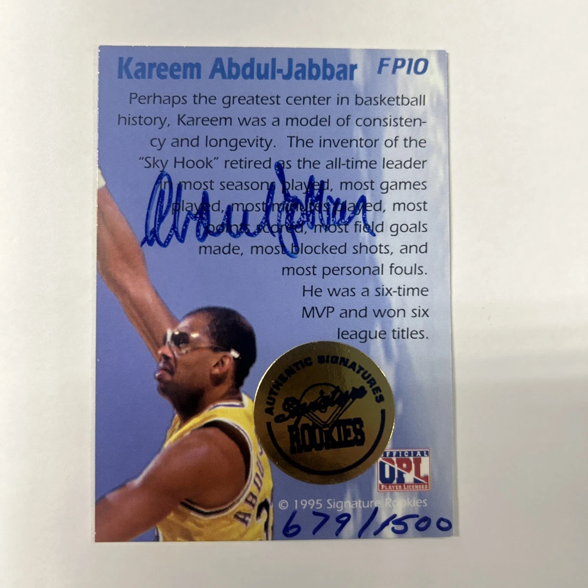 Kareem Abdul-Jabbar Autographed Basketball Trading Cards