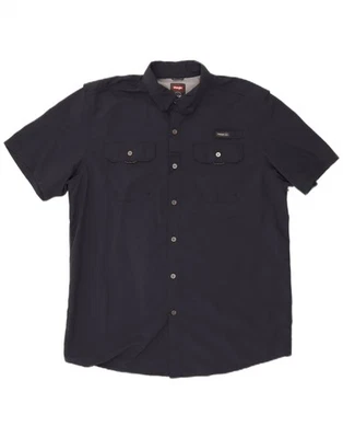 WRANGLER Mens Regular Fit Short Sleeve Shirt Large Navy Blue Nylon DI11 - Image 1 of 3