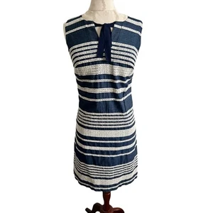 Karl Lagerfeld Paris ärmelloses gestreiftes knielanges Etuikleid Größe 0 - Bild 1 von 9