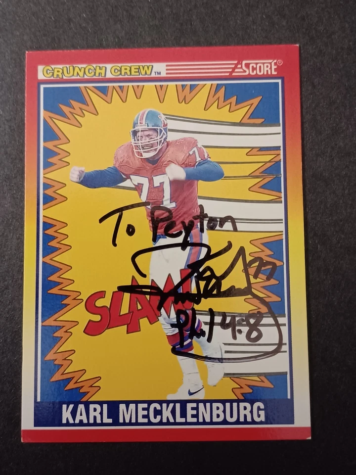 Karl Mecklenburg Signed 1990 Score Crunch Crew - Broncos, Minnesota -Autographed - Image 1 of 1