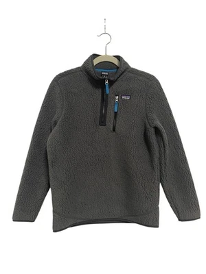 Patagonia Boys Gray Fluffy Fleece Quarter Zip Pullover Sweater Size XL 14 - Image 1 of 4