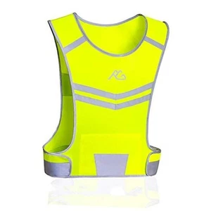 Reflective Running Vest Gear, Light & Comfortable Cycling Medium Yellow - Picture 1 of 7