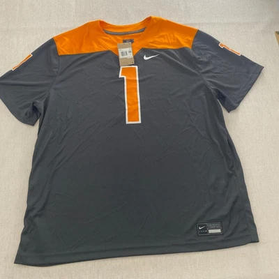 Nike Tennessee Volunteers #1 Jersey Mens XXL Gray Orange Logo Dri-FIT Team NWT - Image 1 of 4