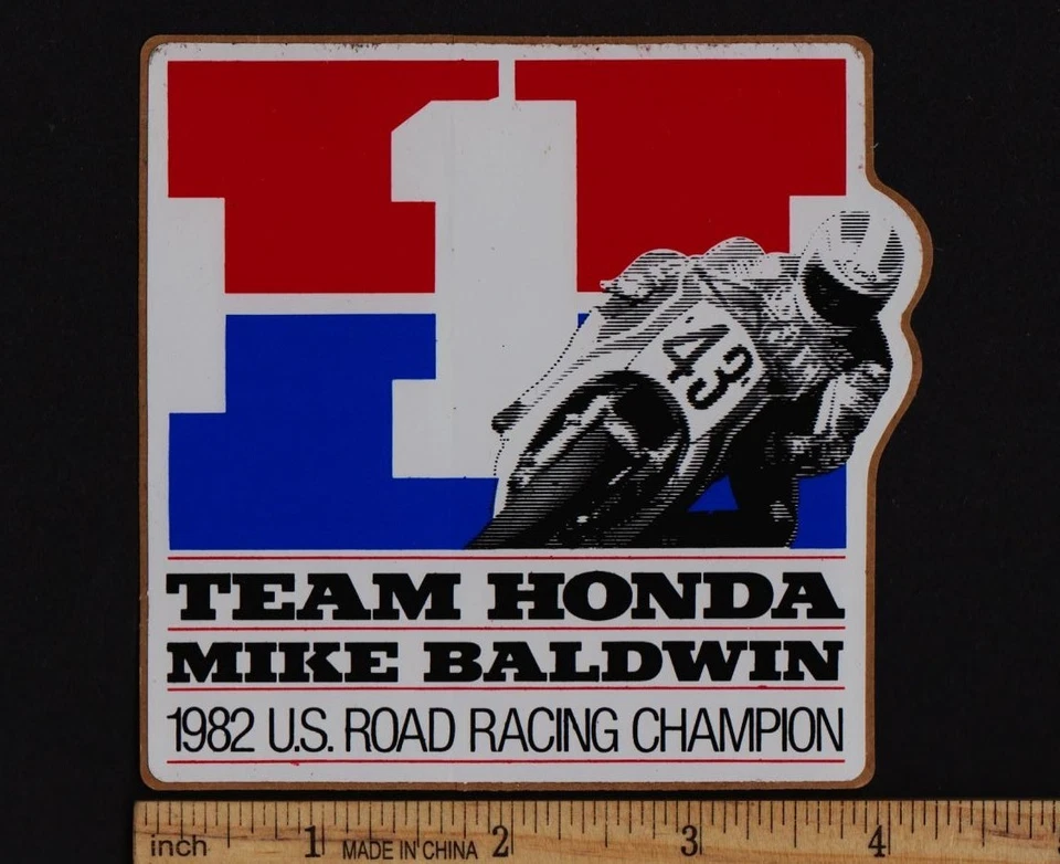 Calcomanía vintage HONDA MIKE BALDWIN 1982 F1 ROAD RACING CHAMPION FWS1000 Foto 1 de 1