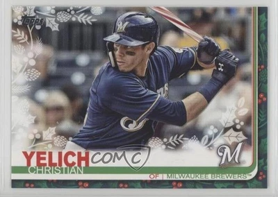 2019 Holiday WalMart Mega Box SP Variation Christian Yelich (Candy Cane Bat) - Image 1 of 2