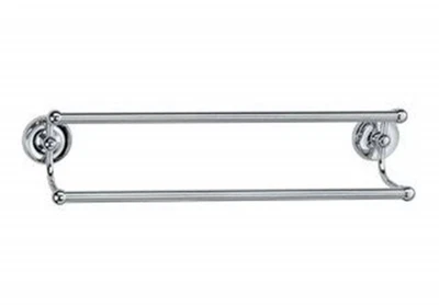 "Nuevo toallero doble cromado pulido a mano de latón forjado macizo 24"" Gatco pulido" Foto 1 de 4