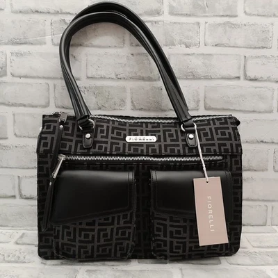 Fiorelli Women's Vanessa Satchel Handbag Black Geo Jacquard - Image 1 of 4