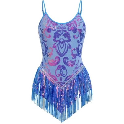 Nuevo sin etiquetas Body con flecos de lentejuelas Borla brillante Baile Rave Disfraz XS Foto 1 de 4