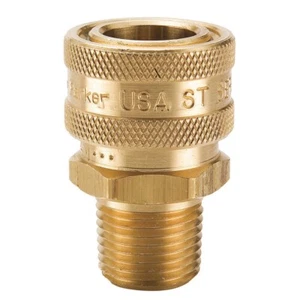 Parker BST-4M Brass Hydraulic Hose Coupling, 1/2"  Quick Connect x 1/2"-14 MNPT - Picture 1 of 1